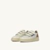 MEDALIST LOW KIDSTRIPES SNEAKERS IN LEATHER COLOR WHISPER WHITE IVORY WHITE AND BROWN SUGAR