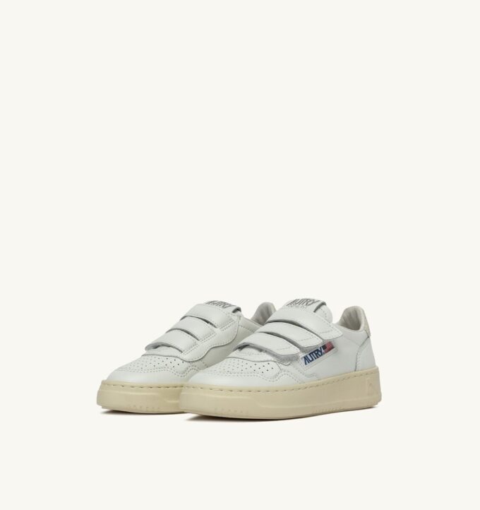 MEDALIST LOW KIDSTRIPES SNEAKERS IN LEATHER COLOR WHITE AND GLITTER