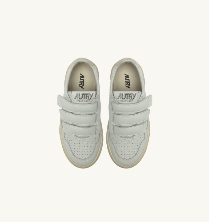 MEDALIST LOW KIDSTRIPES SNEAKERS IN LEATHER COLOR WHITE AND GLITTER