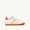 MEDALIST LOW ‘MAISON KITSUNÉ’ SNEAKERS IN WHITE AND CLAY RED LEATHER
