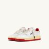 MEDALIST LOW ‘MAISON KITSUNÉ’ SNEAKERS IN WHITE AND CLAY RED LEATHER