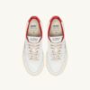MEDALIST LOW ‘MAISON KITSUNÉ’ SNEAKERS IN WHITE AND CLAY RED LEATHER