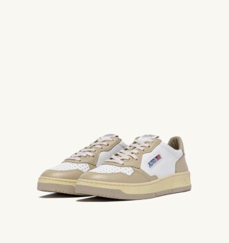 MEDALIST LOW SNEAKERS BICOLOR IN WHITE AND TIDAL FOAM LEATHER