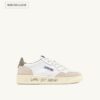 MEDALIST LOW SNEAKERS IN LEATHER AND SUEDE COLOR WHITE AND COVERT GREEN WITH LETTERING MEDALIST LOW SNEAKERS IN LEATHER AND SUEDE COLOR WHITE AND COVERT GREEN WITH LETTERING