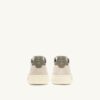 MEDALIST LOW SNEAKERS IN LEATHER AND SUEDE COLOR WHITE AND COVERT GREEN WITH LETTERING MEDALIST LOW SNEAKERS IN LEATHER AND SUEDE COLOR WHITE AND COVERT GREEN WITH LETTERING
