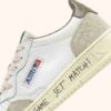 MEDALIST LOW SNEAKERS IN LEATHER AND SUEDE COLOR WHITE AND COVERT GREEN WITH LETTERING MEDALIST LOW SNEAKERS IN LEATHER AND SUEDE COLOR WHITE AND COVERT GREEN WITH LETTERING