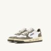 MEDALIST LOW SNEAKERS IN LEATHER COLOR WHITE AND COVERT GREEN WITH LETTERING
