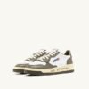 MEDALIST LOW SNEAKERS IN LEATHER COLOR WHITE AND COVERT GREEN WITH LETTERING