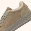 MEDALIST LOW SNEAKERS IN NUBUCK LEATHER SUEDE AND SHEARLING COLOR LONDON FOG