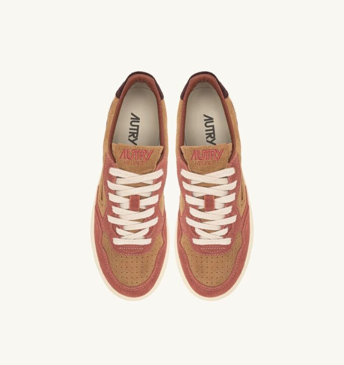MEDALIST LOW SNEAKERS IN TRICOLOR BONITO STREET AND WINE SUEDE