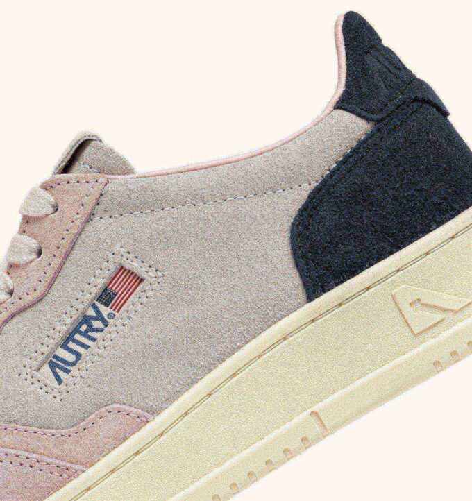 MEDALIST LOW SNEAKERS IN TRICOLOR ROSEMARY AND ATLANTIC SUEDE