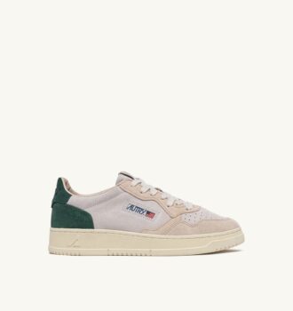 MEDALIST LOW SNEAKERS IN TRICOLOR SAND AND GREEN SUEDE