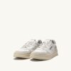MEDALIST LOW SNEAKERS IN WHITE AND AMAZON LEATHER AND BEIGE SUEDE