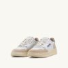MEDALIST LOW SNEAKERS IN WHITE AND BLACK LEATHER AND BEIGE SUEDE