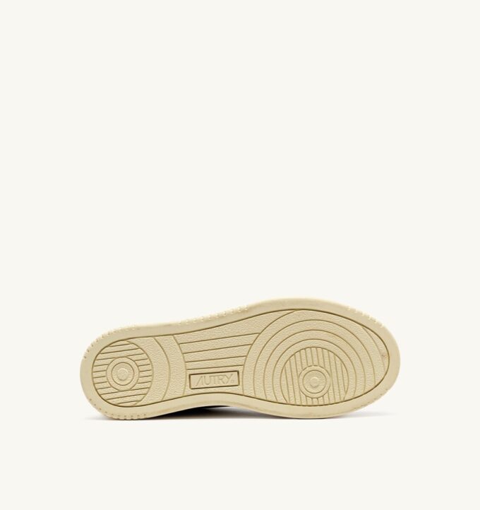 MEDALIST LOW SNEAKERS IN WHITE AND BLACK LEATHER AND BEIGE SUEDE