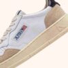 MEDALIST LOW SNEAKERS IN WHITE AND BLACK LEATHER AND BEIGE SUEDE