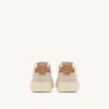 MEDALIST LOW SNEAKERS IN WHITE AND BROWN SUGAR SUEDE AND LEATHER