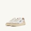MEDALIST LOW SNEAKERS IN WHITE AND BURGUNDY SUEDE AND LEATHER