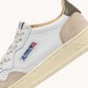 MEDALIST LOW SNEAKERS IN WHITE AND COVERT GREEN LEATHER SUEDE