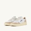 MEDALIST LOW SNEAKERS IN WHITE AND GOLD LEATHER