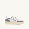 MEDALIST LOW SNEAKERS IN WHITE AND GRAY LEATHER AND SUEDE