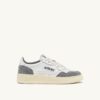 MEDALIST LOW SNEAKERS IN WHITE AND GRAY LEATHER SUEDE MEDALIST LOW SNEAKERS IN WHITE AND GRAY LEATHER SUEDE