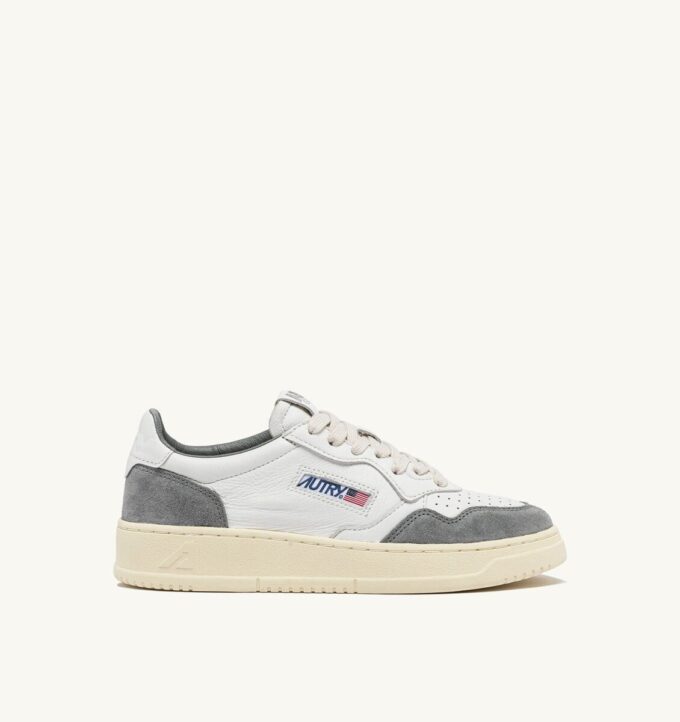 MEDALIST LOW SNEAKERS IN WHITE AND GRAY LEATHER SUEDE MEDALIST LOW SNEAKERS IN WHITE AND GRAY LEATHER SUEDE