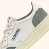MEDALIST LOW SNEAKERS IN WHITE AND GRAY LEATHER SUEDE MEDALIST LOW SNEAKERS IN WHITE AND GRAY LEATHER SUEDE