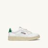 MEDALIST LOW SNEAKERS IN WHITE AND GREEN LEATHER