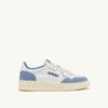 MEDALIST LOW SNEAKERS IN WHITE AND LIGHT BLUE LEATHER AND SUEDE