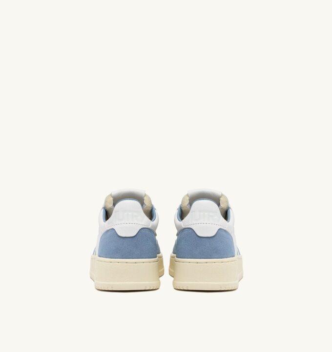 MEDALIST LOW SNEAKERS IN WHITE AND LIGHT BLUE LEATHER AND SUEDE