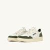 MEDALIST LOW SNEAKERS IN WHITE AND MILITARY LEATHER AND SUEDE