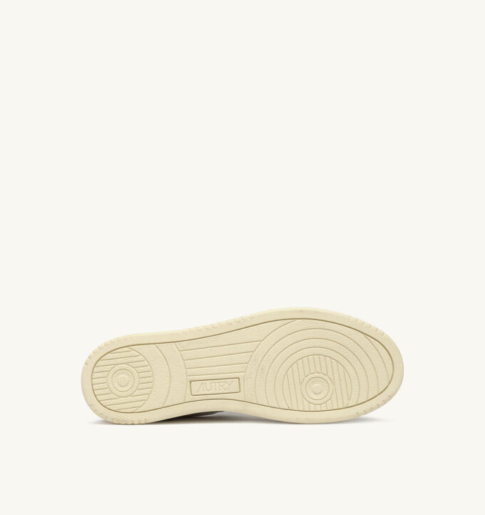 MEDALIST LOW SNEAKERS IN WHITE AND MILITARY LEATHER AND SUEDE