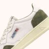 MEDALIST LOW SNEAKERS IN WHITE AND MILITARY LEATHER AND SUEDE