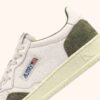 MEDALIST LOW SNEAKERS IN WHITE AND MILITARY LEATHER SUEDE