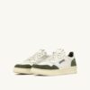 MEDALIST LOW SNEAKERS IN WHITE AND MILITARY LEATHER SUEDE