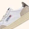 MEDALIST LOW SNEAKERS IN WHITE AND MOREL SUEDE AND LEATHER