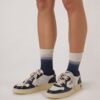 MEDALIST LOW SNEAKERS IN WHITE AND NIGHT BLUE LEATHER