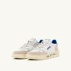 MEDALIST LOW SNEAKERS IN WHITE AND PALACE BLUE LEATHER AND SUEDE WITH LETTERING