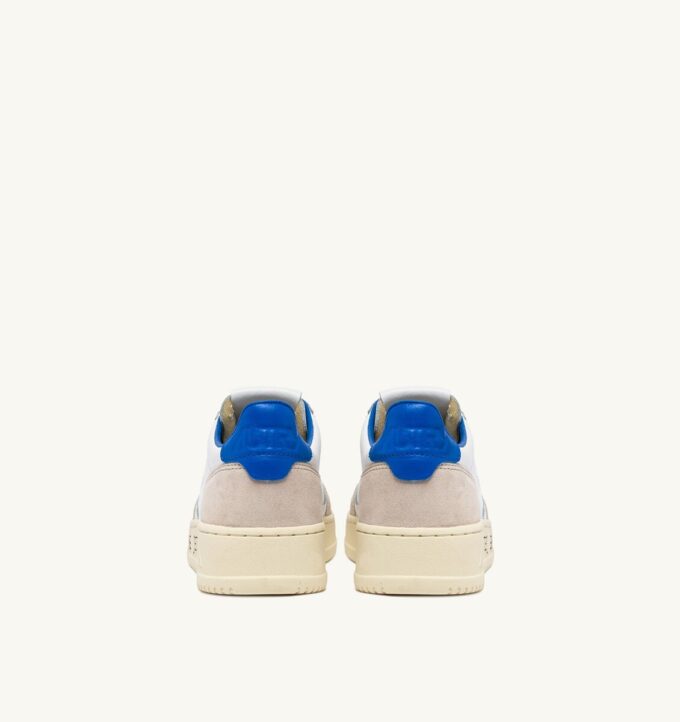 MEDALIST LOW SNEAKERS IN WHITE AND PALACE BLUE LEATHER AND SUEDE WITH LETTERING
