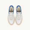 MEDALIST LOW SNEAKERS IN WHITE AND PALACE BLUE LEATHER AND SUEDE WITH LETTERING