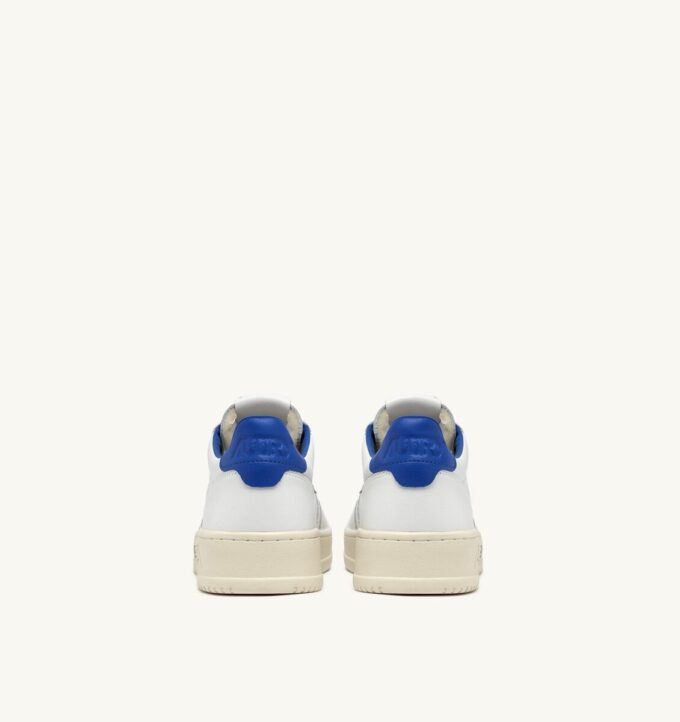 MEDALIST LOW SNEAKERS IN WHITE AND PALACE BLUE LEATHER WITH LETTERING