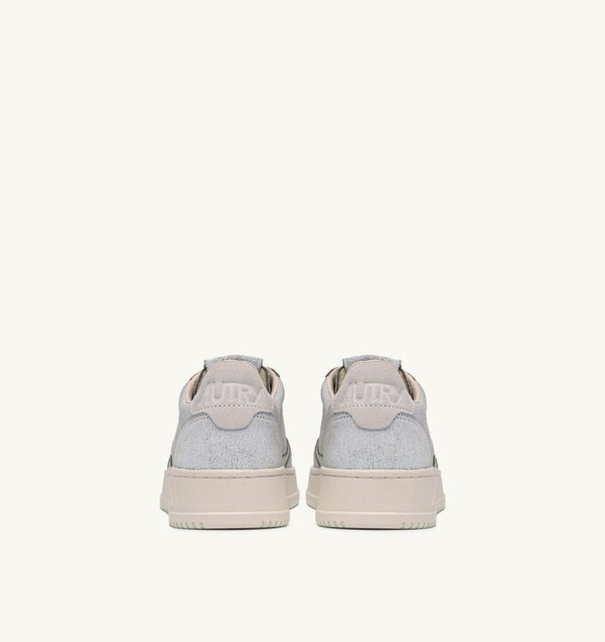 MEDALIST LOW SNEAKERS IN WHITE AND PINK TINT SCRAPED EFFECT SUEDE