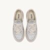 MEDALIST LOW SNEAKERS IN WHITE AND PINK TINT SCRAPED EFFECT SUEDE