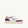 MEDALIST LOW SNEAKERS IN WHITE AND PURPLE LEATHER AND SUEDE