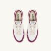 MEDALIST LOW SNEAKERS IN WHITE AND PURPLE LEATHER AND SUEDE