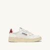 MEDALIST LOW SNEAKERS IN WHITE AND RED LEATHER