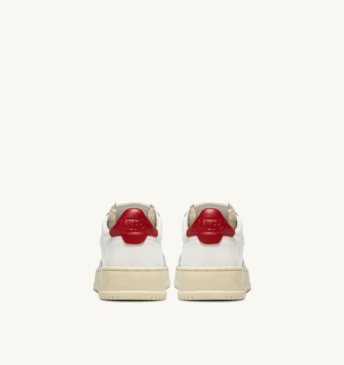 MEDALIST LOW SNEAKERS IN WHITE AND RED LEATHER