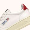 MEDALIST LOW SNEAKERS IN WHITE AND RED LEATHER