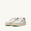 MEDALIST LOW SNEAKERS IN WHITE AND RED LEATHER AND BEIGE SUEDE